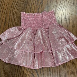 Shimmering Pink Tiered Skirt